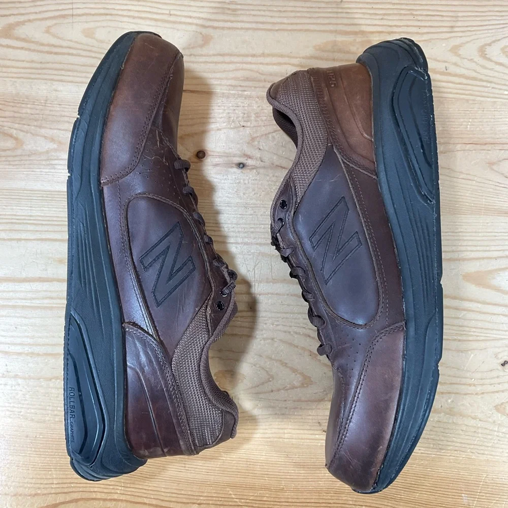 New Balance 928 Walking Shoes Men’s 14 B NARROW Brown Leather Lace Up MW928BR